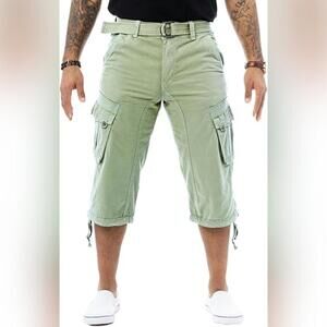 NWT X RAY Men's Belted Cargo Long Shorts 18" Inseam Below Knee Length, 46" W